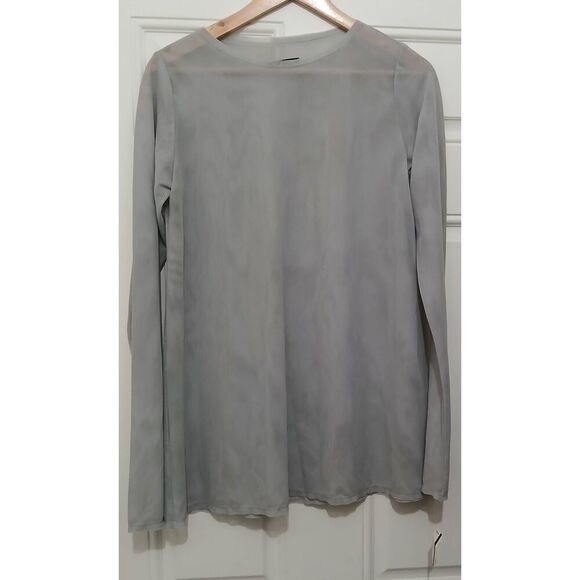 A'nue ligne usa womens medium long mesh sheer longsleeve top nylon tunic - Picture 1 of 9